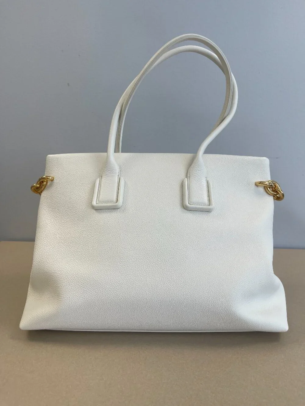 Bottega Veneta Mount Calfskin Leather Tote Bag with Chain Strap - Like New